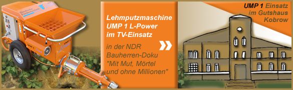 UMP 1 Lehmverputzmaschine Einsatz Gutshaus Kobrow NDR Fernsehen